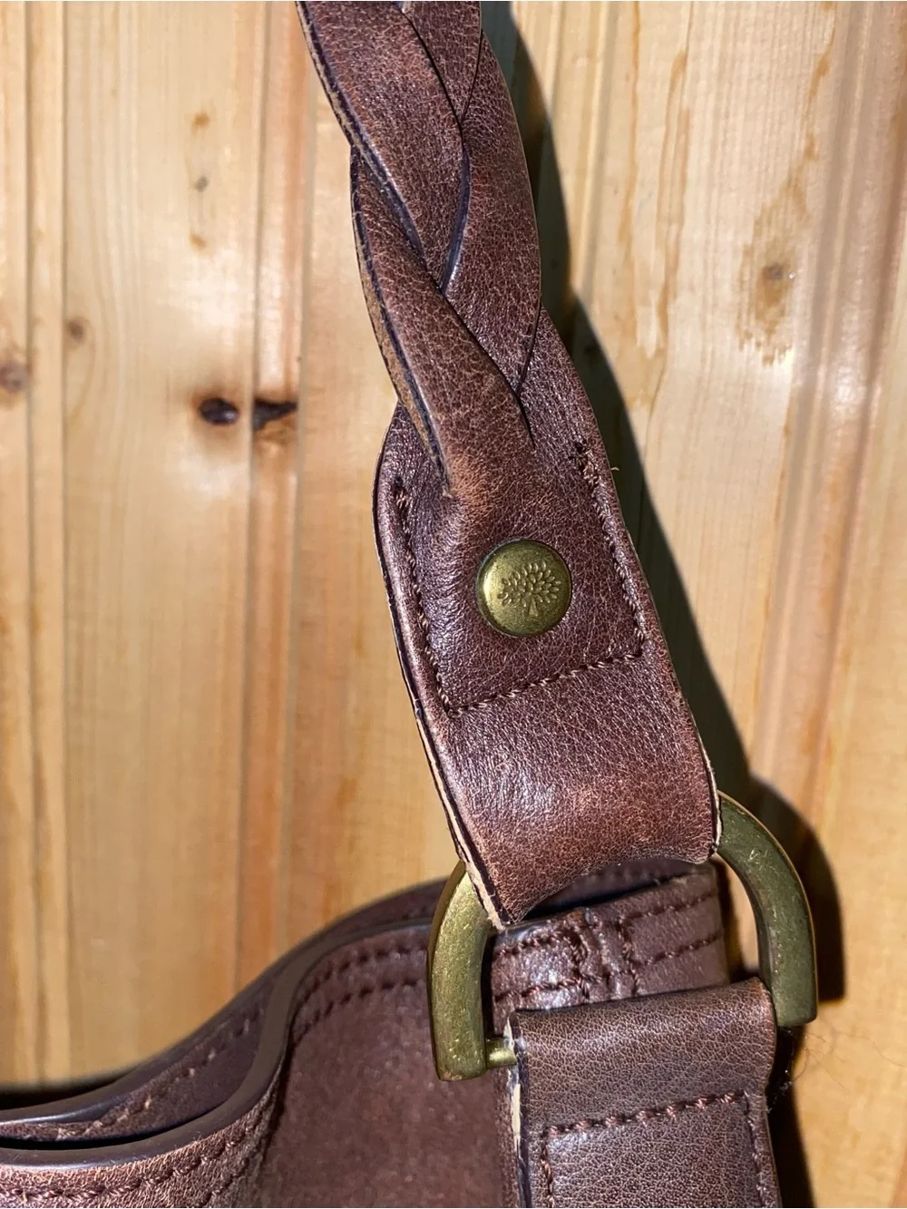 Mulberry Alexa Hobo Bag Dark Brown Leather Shoulder Bag with Front Buckle Pocket - Picture 9 of 14